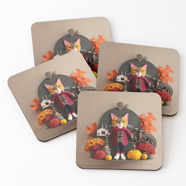 Item preview, Crochet Cat with Pumpkins designed and sold by cuprum.