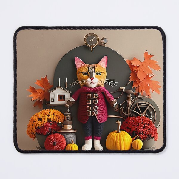 Item preview, Crochet Cat with Pumpkins designed and sold by cuprum.