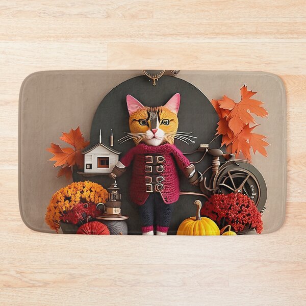 Item preview, Crochet Cat with Pumpkins designed and sold by cuprum.