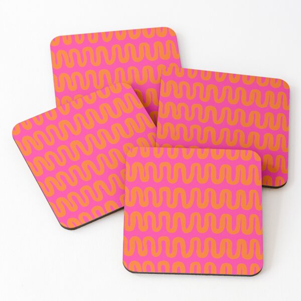 Item preview, Linear Squiggle Pattern, Hot Pink and Orange  designed and sold by OneThreeSix.