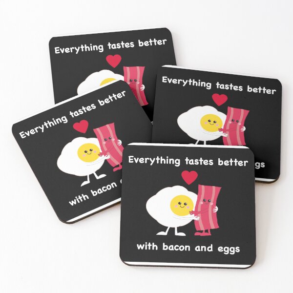 Item preview, Bacon and eggs in love on black  designed and sold by QuirkyCraftz.