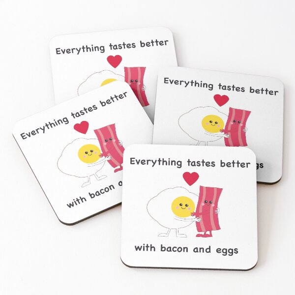 Item preview, Bacon and eggs in love on white designed and sold by QuirkyCraftz.