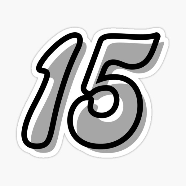 Number 15 Fifteen hand drawn birthday Sticker