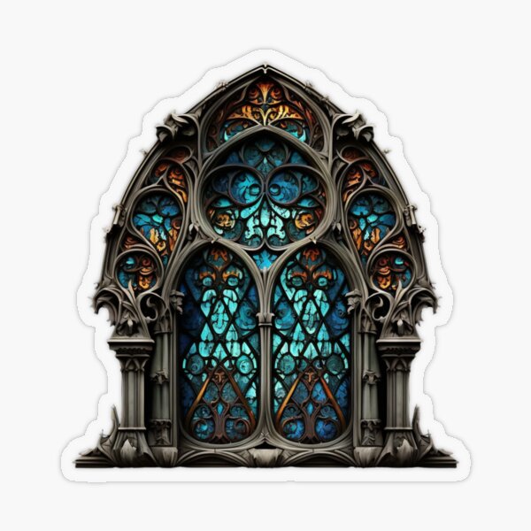 Colorful stained glass window set on black Vector Image