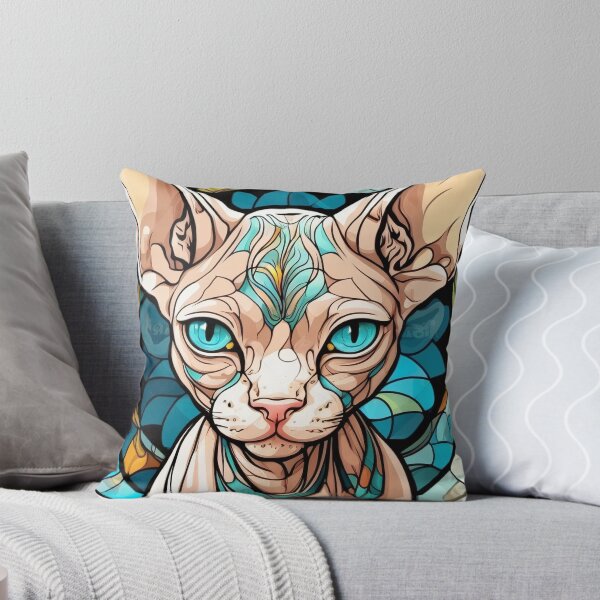 Artikelvorschau, Sphynx-Buntglas-Katze Sphynx entworfen und verkauft von ThePetozoicEra.