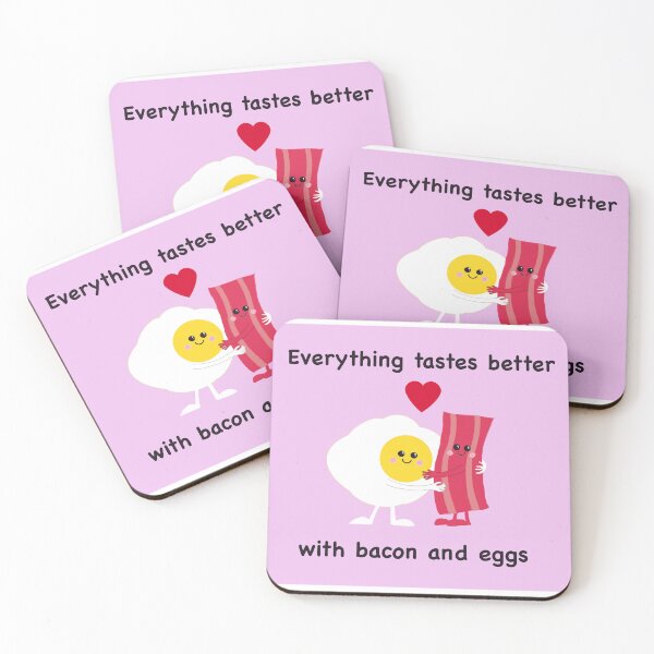 Item preview, Bacon and eggs in love on pink designed and sold by QuirkyCraftz.