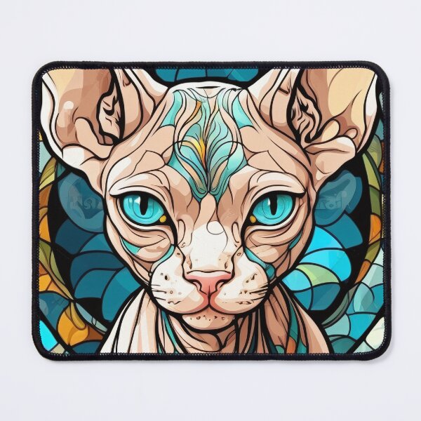 Artikelvorschau, Sphynx-Buntglas-Katze Sphynx entworfen und verkauft von ThePetozoicEra.