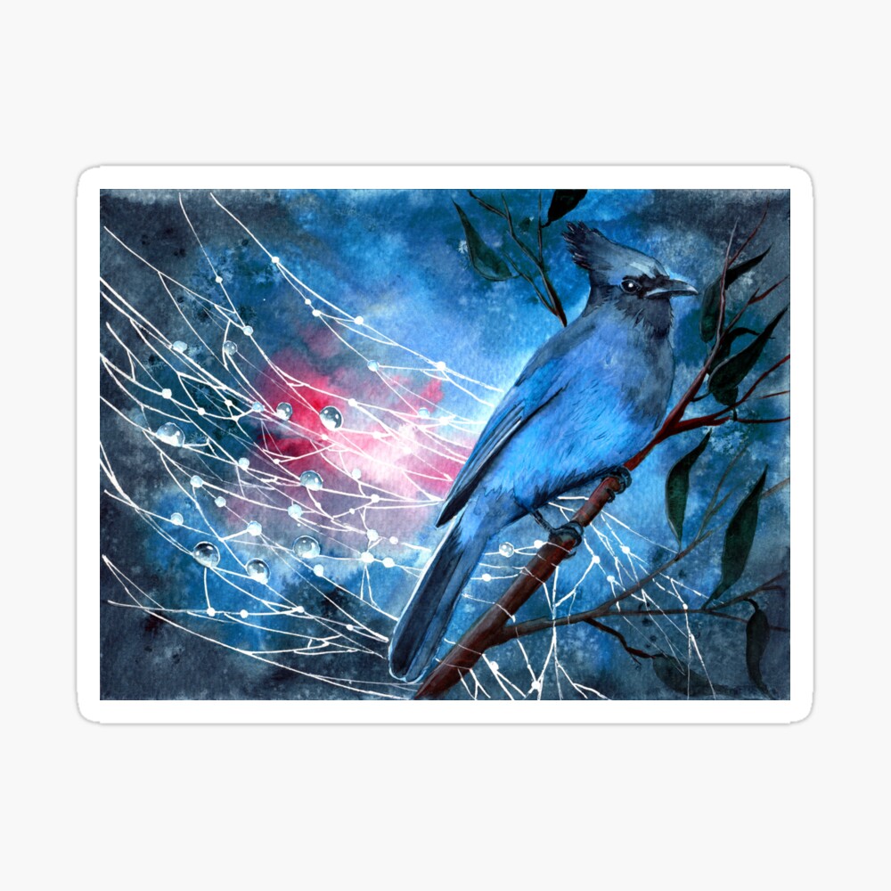 Premium Photo  Blue jay on a branch watercolor illustration on paper