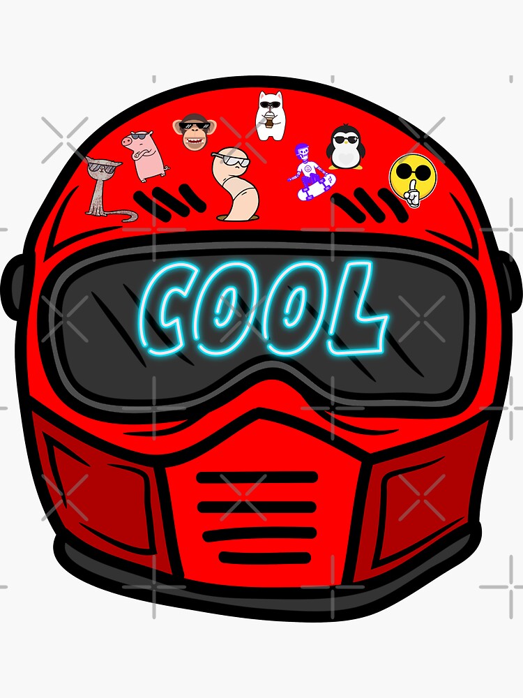 Sticker for Sale mit Cooler roter Helm, Aufkleber Helm, coole Aufkleber,  cooles Motorrad. von HamburgDesign