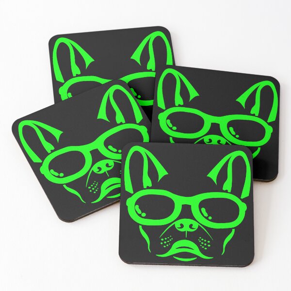 Item preview, green French bulldog head designed and sold by andrew JOHNSEN.