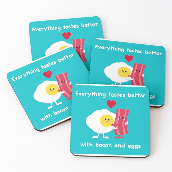 Item preview, Bacon and eggs in love on teal designed and sold by QuirkyCraftz.