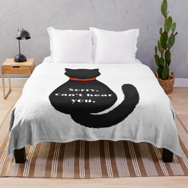 Item preview, Funny Cute Rude Black Cat, Sorry I can't hear you, Willow Days designed and sold by avit1.