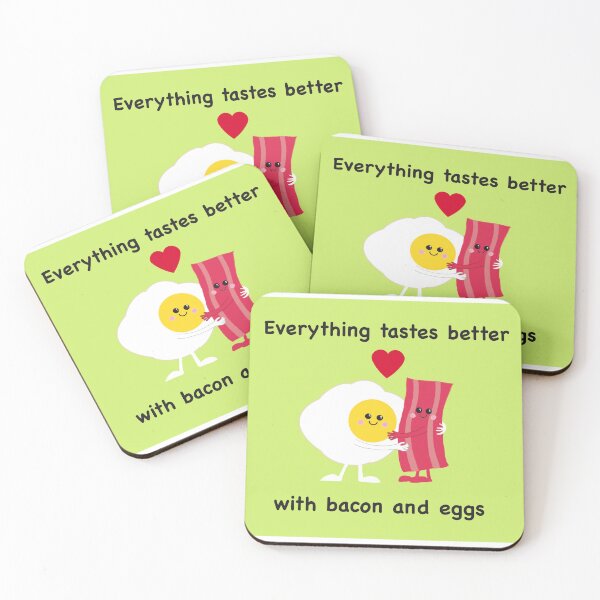 Item preview, Bacon and eggs in love on green  designed and sold by QuirkyCraftz.