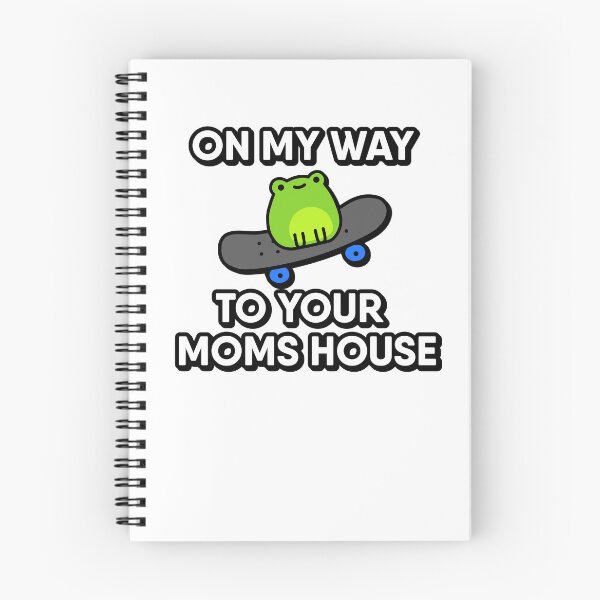 Item preview, Cute Frog on a Skateboard with On My Way To Your Moms House Quote Kawaii Skater Frog Doodle designed and sold by RiciPaneto.