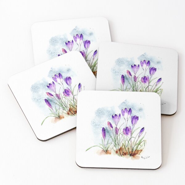 Item preview, Line and wash crocus designed and sold by Prachi Burathoki.