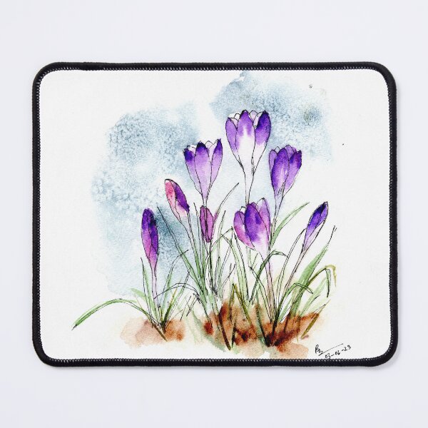 Item preview, Line and wash crocus designed and sold by Prachi Burathoki.
