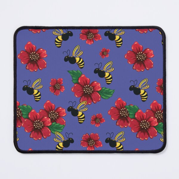Item preview, Bees and flowers Periwinkle designed and sold by Freshinkshop.
