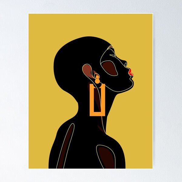 Item preview, Black Bald Afro Woman designed and sold by Pridish.