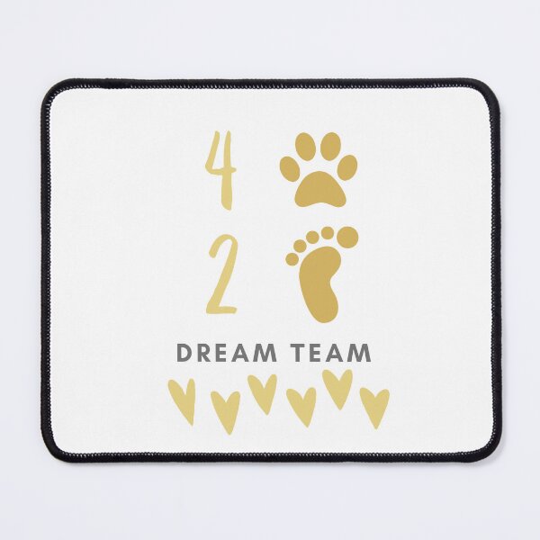 Item preview, Dream team in beige with paws and feet for dog sports enthusiasts designed and sold by PausePapote.