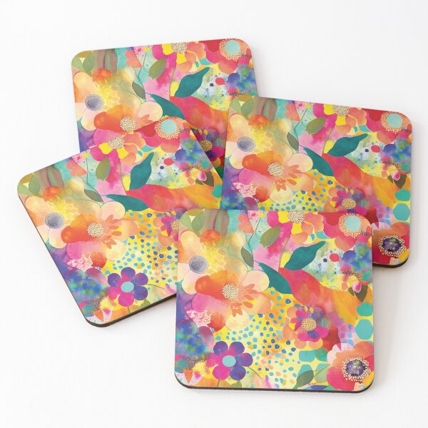 Item preview, Red Floral Garden. Bold Red Flowers in Geometric and Floral Surface Art. designed and sold by LotusBlanc.