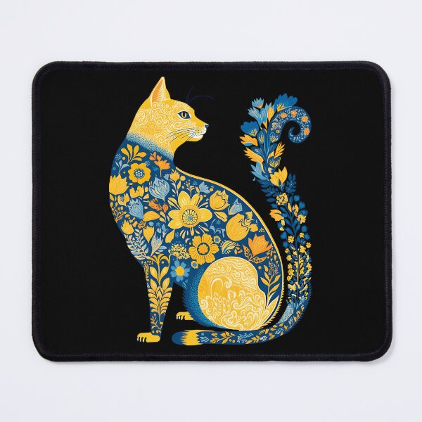 Item preview, Ukrainian  Cat Cute Floral Vintage Ukraine Flag & Vyshyvanka designed and sold by SecretDicer.
