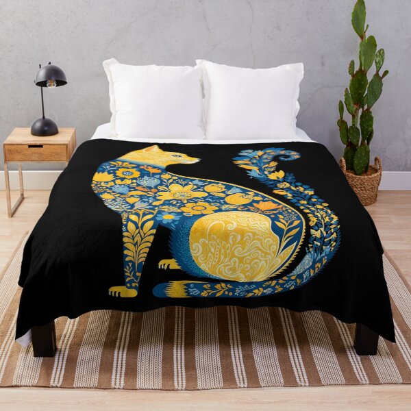 Item preview, Ukrainian Cat Cute Floral Vintage Ukraine Flag & Vyshyvanka designed and sold by SecretDicer.