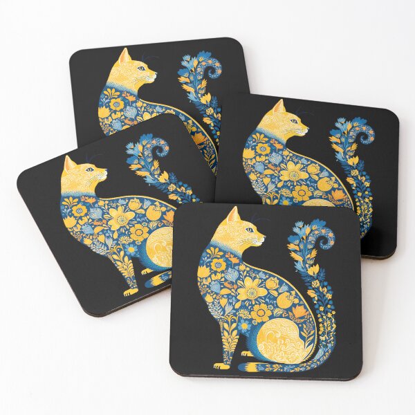 Item preview, Ukrainian  Cat Cute Floral Vintage Ukraine Flag & Vyshyvanka designed and sold by SecretDicer.