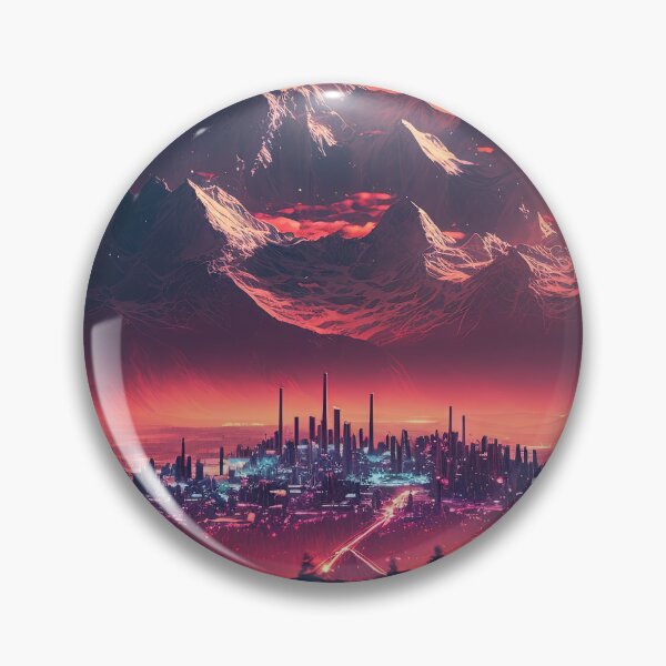Item preview, Snowy Synthwave: City Lights in the Distance designed and sold by Mullet Monkey.
