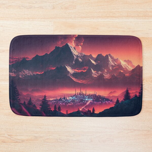 Item preview, Snowy Synthwave: City Lights in the Distance designed and sold by Mullet Monkey.