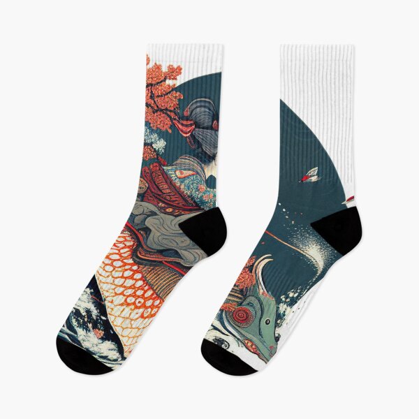 Item preview, Ukiyo-e Girl on Fish designed and sold by FairfaxDigital.