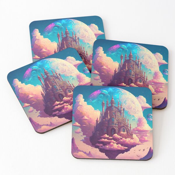 Item preview,  Psychedelic art a fantasy castle in the clouds designed and sold by tshirtistic.