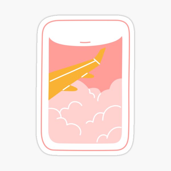 Plane Window Aesthetic | Pink Sky Sticker