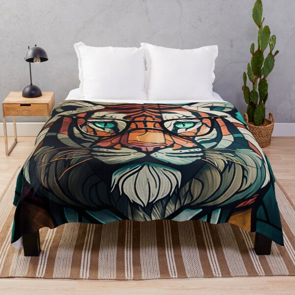 Item preview, Wise Tiger - Stained Glass designed and sold by AgitProPrints.