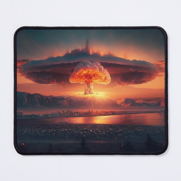 Item preview, Landscape of the atomic bomb detonated in city view, imagined art, fantasy art, wall art 2 designed and sold by jetaiart.