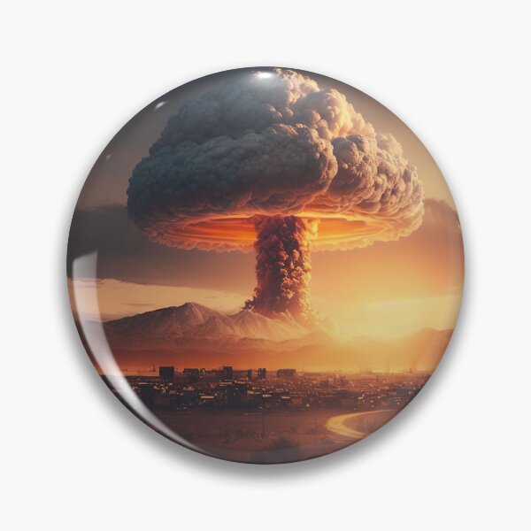 Item preview, Landscape of the atomic bomb detonated in city view, imagined art, fantasy art, wall art 3 designed and sold by jetaiart.