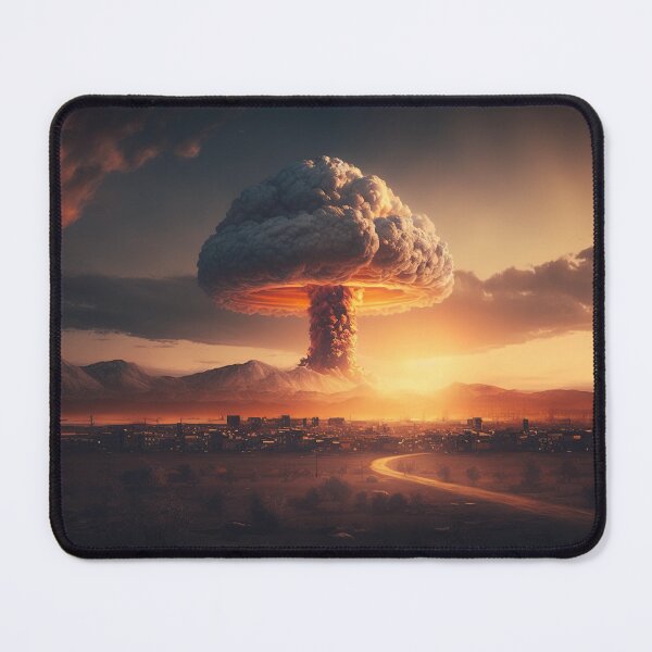 Item preview, Landscape of the atomic bomb detonated in city view, imagined art, fantasy art, wall art 3 designed and sold by jetaiart.
