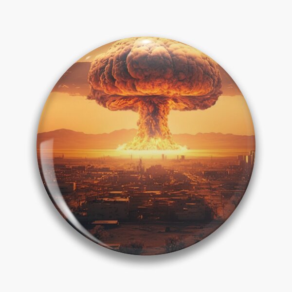 Item preview, Landscape of the atomic bomb detonated in city view, imagined art, fantasy art, wall art 4 designed and sold by jetaiart.