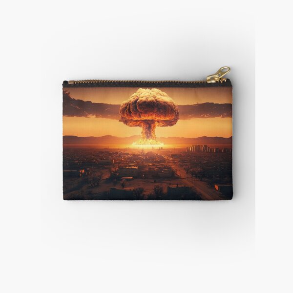 Item preview, Landscape of the atomic bomb detonated in city view, imagined art, fantasy art, wall art 4 designed and sold by jetaiart.