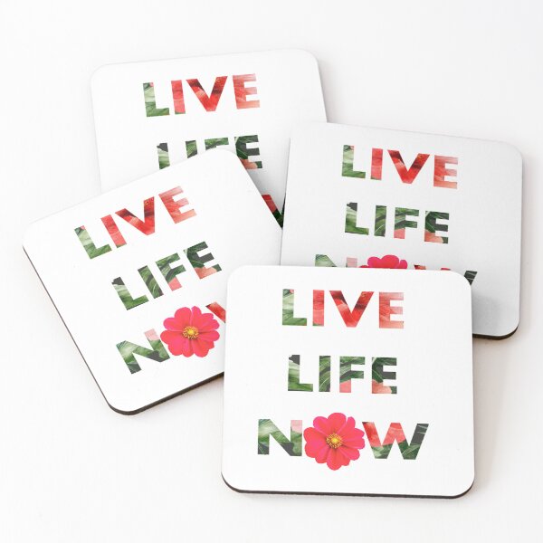 Item preview, Live Life Now with Flowers and Bright Colors designed and sold by HanaiPrint.