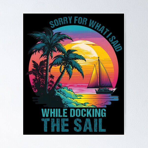 Retro sailboat sailor captain gift Poster by Macphisto71