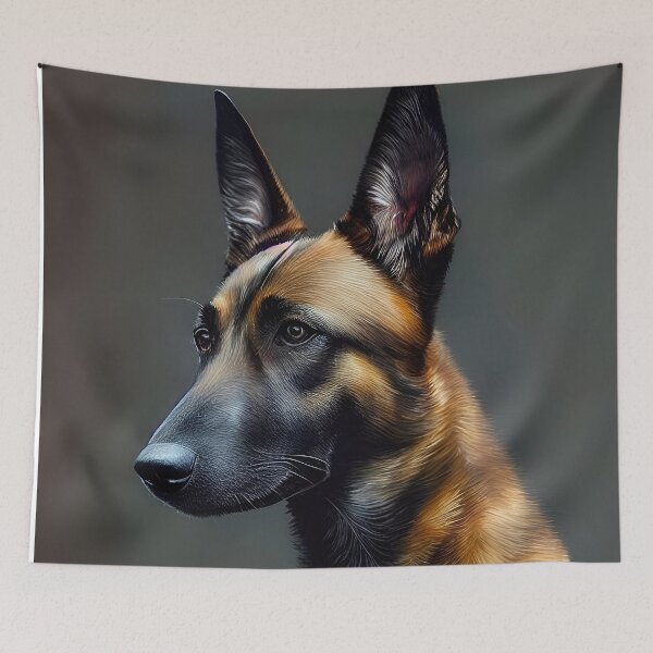 Item preview, Belgian Malinois Shepherd Dog Portrait Wall Art Printable Poster Canvas Print Classic Decor Watercolour Acrylic Painting  designed and sold by William A. McCarthy.