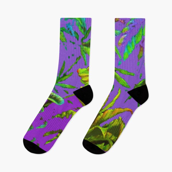 Artikelvorschau, TROPICAL RED EYE FROSCH LILA JUNGLE SHADOWS ART entworfen und verkauft von sharlesart.