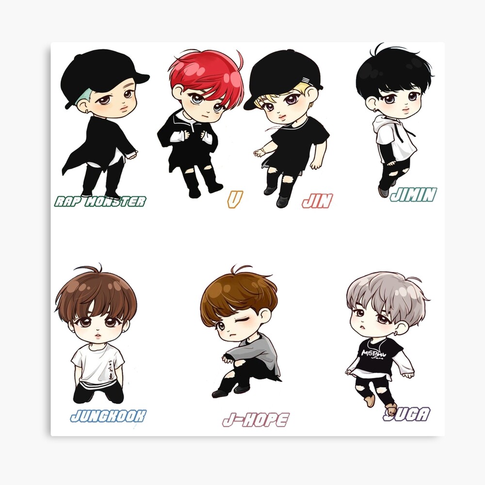 bts chibi canvas print by ashleyarroyo redbubble