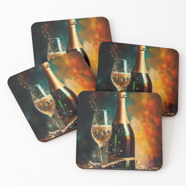 Item preview, Sip & Sparkle Sparkling Wine Glass and Bottle  designed and sold by SOMM DIGI ART .