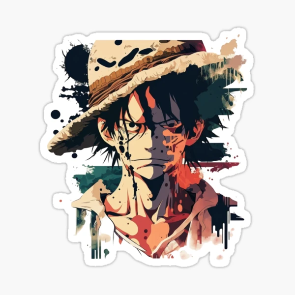 One Piece Monkey D. Luffy, Vector Anime - Manga - Sticker
