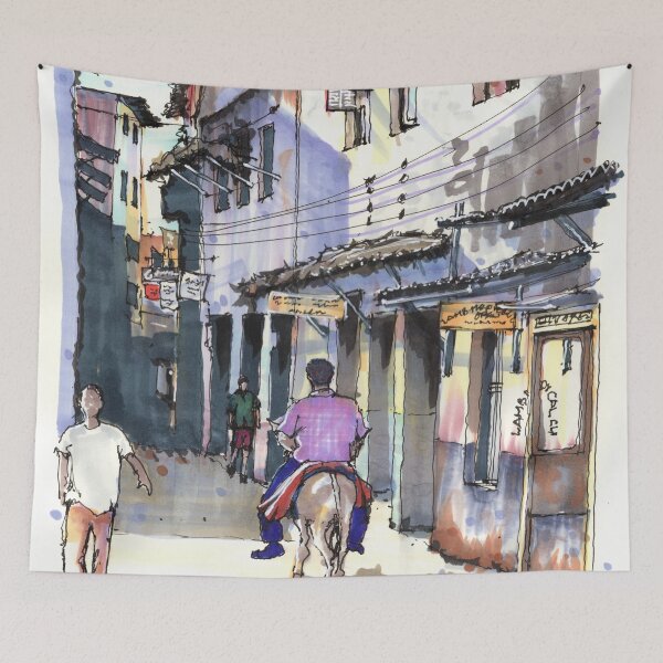 Item preview, Street Scene with Donkey designed and sold by Gregg Brown.