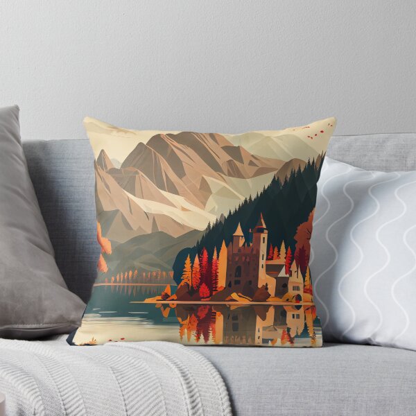 Item preview, Alpine Mountains in Autumn with a River and an Ancient Castle designed and sold by FireScreen.