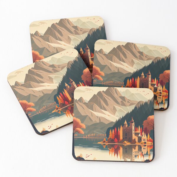 Item preview, Alpine Mountains in Autumn with a River and an Ancient Castle designed and sold by FireScreen.