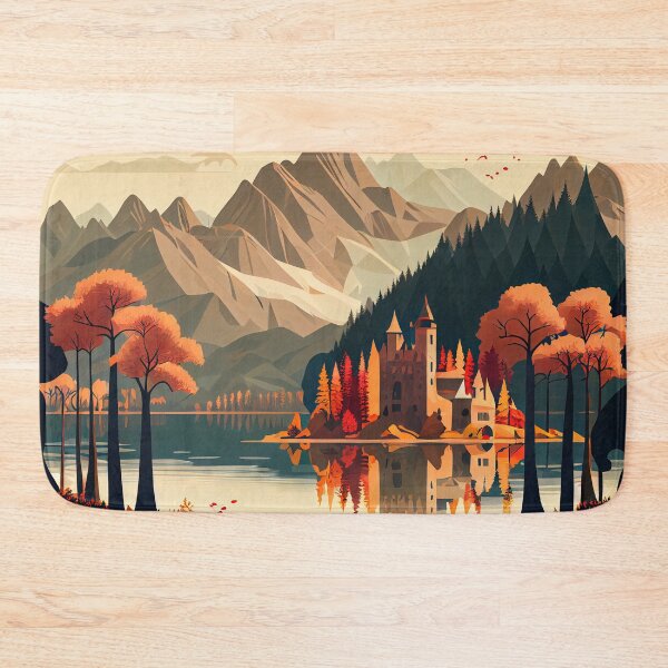 Item preview, Alpine Mountains in Autumn with a River and an Ancient Castle designed and sold by FireScreen.