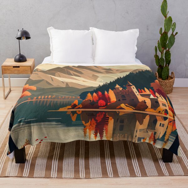 Item preview, Alpine Mountains in Autumn with a River and an Ancient Castle designed and sold by FireScreen.